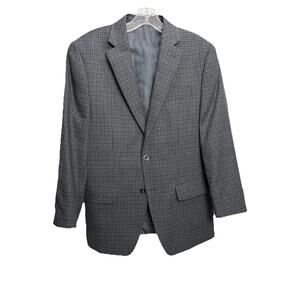 MICHAEL KORS Mens 38R Wool Plaid Blazer Jacket Brown Classic Fit
